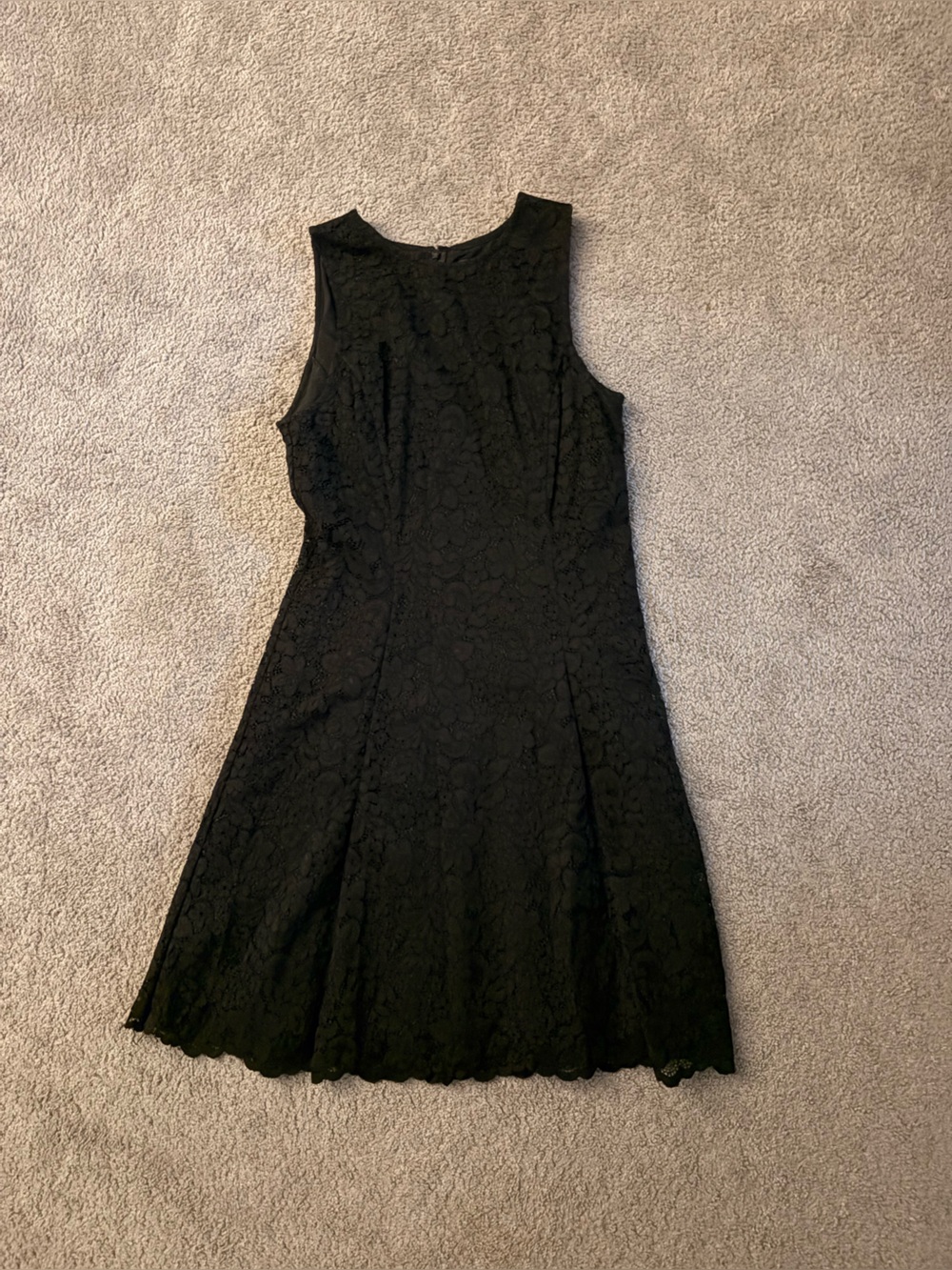 Ann Taylor Black Lace A-Line Midi Dress